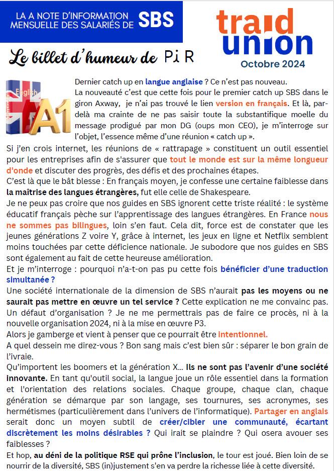 2024-10 Communication mensuelles des élus Traid Union SBS